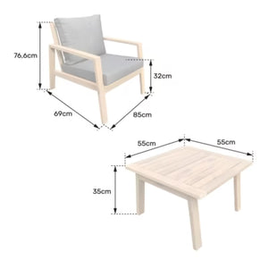 Trädgårdsmöbler i akacia – 2-sits