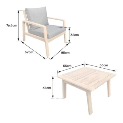 Trädgårdsmöbler i akacia – 2-sits